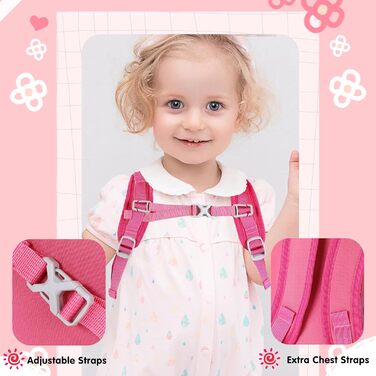 Дитячий рюкзак Cozary Kinder, 5L, водонепроникний, для школи, подорожей та спорту, рожевий