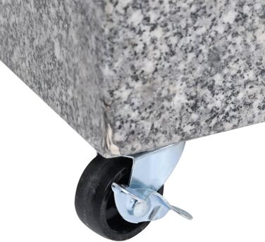 vidaXL Umbrella Stand with Wheels - Parasol Stand - Umbrella Holder - Umbrella Stand - Foot - Terrace - Garden - Light Grey - 45x25x8.3cm - Granite