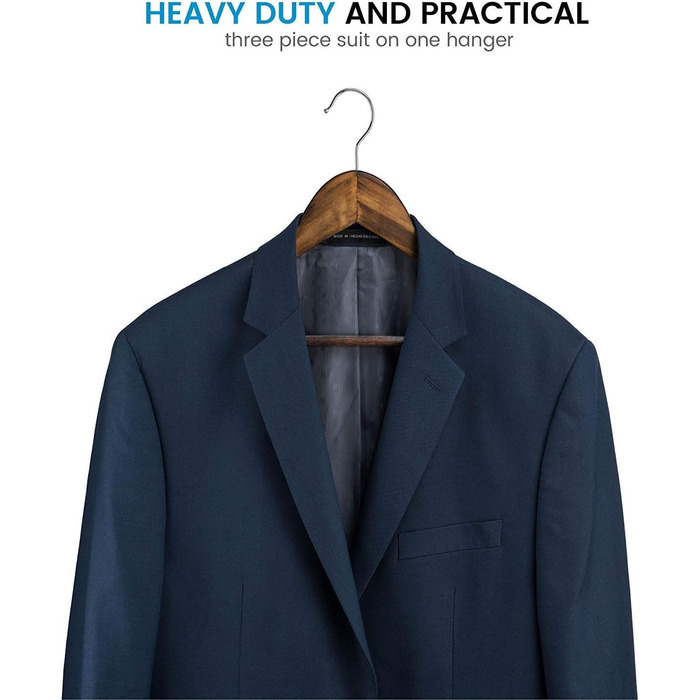 Вішак для одягу Evolluxi Lotus з масиву горіха, для сорочок та жакетів, обертовий гачок 360 градусів, ретро стиль (12 шт.)