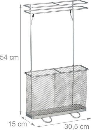 Стійка для парасоль під Relaxdays, 54 x 30,5 x 15 см, метал, сучасний дизайн, срібляста