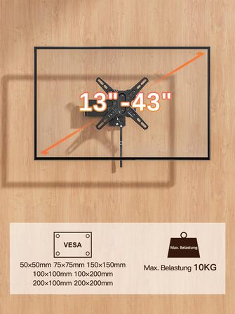 Кріплення для телевізора у RV/Автобусі Mounting Dream MD2212: для телевізорів 13-43 дюймів, до 10 кг, з замком