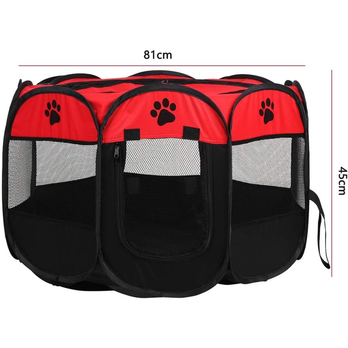 Клітка-вигул для собак та тварин Greensen Faltbar (600D Oxford), червона