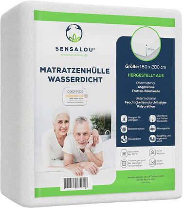 Sensalou Mattress Cover Zippered Encasing for Allergy Sufferers - 180 x 200 cm
