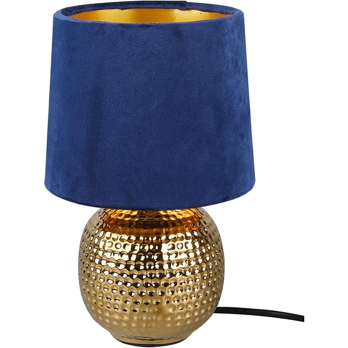 Торшер Reality Leuchten Sophia R50821015: керамічний торшер з абажуром з тканини, золото, зелений/блакитний, E14