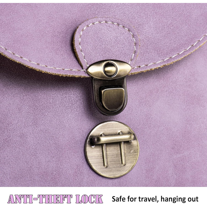 Сумка жіноча через плече Kleine Umhängetasche, екошкіра, маленька крос-боді, світло-лілова. Замок для безпеки