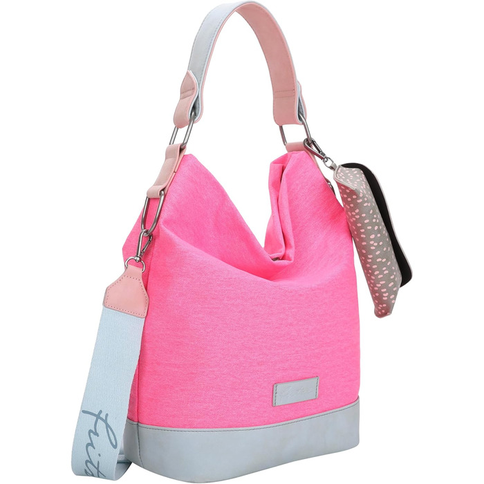 Сумка жіноча Fritzi Izzy Olga Canvas Hobo (бавовна) через плече, міська, пляжна, веганська, з чохлом для окулярів, 37x27x17 см, чорний/рожевий/помаранчевий/зелений/блакитний/рожевий/ліловий/м'ятний/бежевий/неоновий рожевий