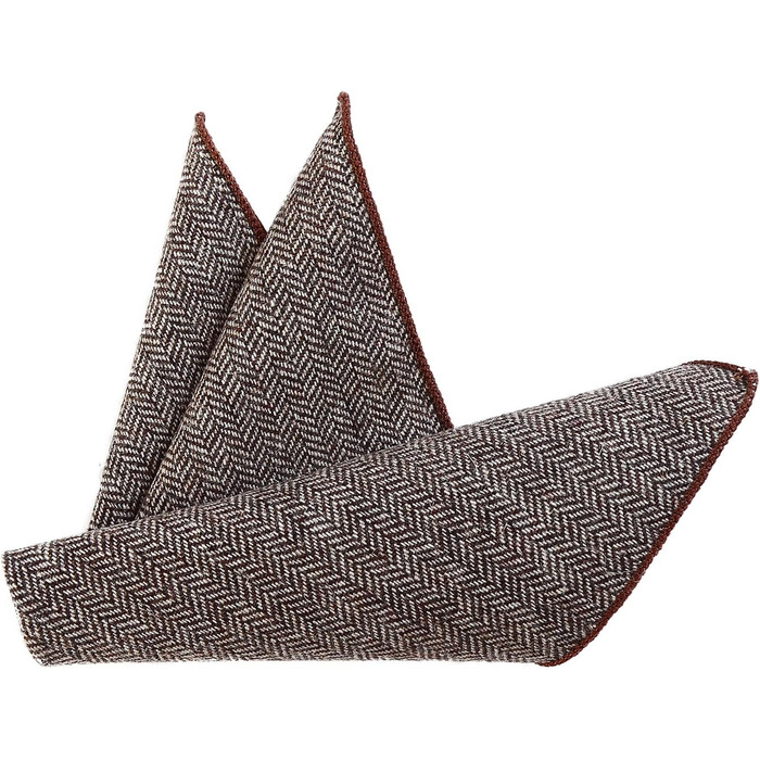 Метелик чоловічий DonDon Tweed 12x6 см з нагрудною хустинкою 23x23 см, бавовна, картатий коричневий