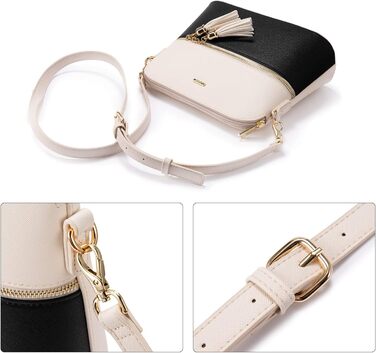 Сумка жіноча LOVEVOOK шопер через плече, шкіряний набір 3 в 1, чорно-бежева