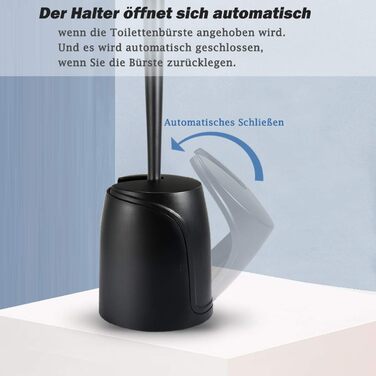 Набір для туалету: щітка з тримачем, силіконова щітка для унітазу, довга ручка, швидке висихання, настінний/підлоговий монтаж (білий та чорний)