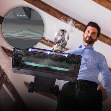 Бездротовий пилосос Cecotec Conga Rockstar 5500 Hurricane Station Flex Max з самостійною станцією очищення, 220AW, 700W, 90 хв роботи, антизаплутана щітка, гнучкий шланг, циклонна технологія