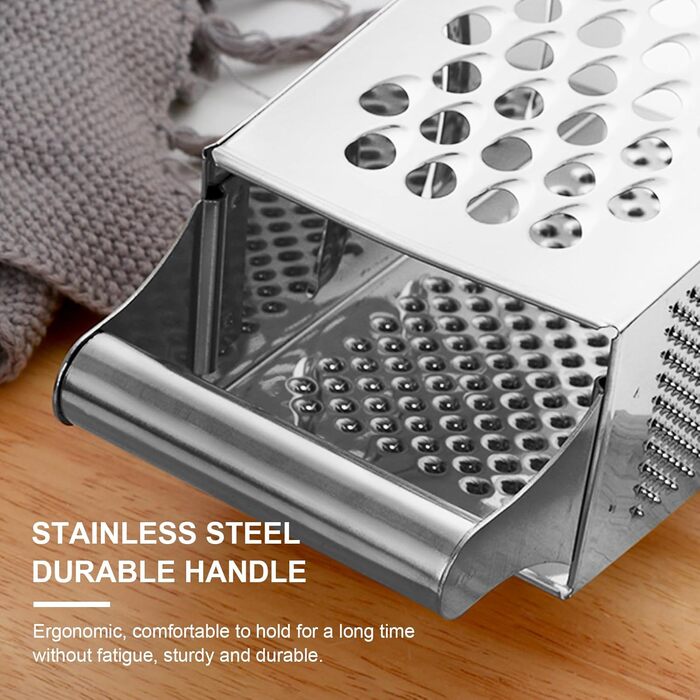 Тёрка YDware з нержавіючої сталі, квадратна, 23,7 см, для овочів, 1 шт. (срібна)