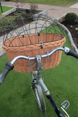 Кошик для собак на кермо велосипеда з ротангу з металевою сіткою та подушкою XL або XXL. Кошик для собаки, кошик на кермо, велосипедний кошик, кошик для покупок (XL з подушкою) (XXL без подушки)
