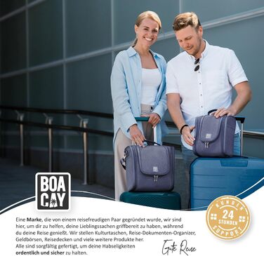 Дорожня косметичка BOACAY великого розміру для жінок, чоловіків та дітей (Violet Blue - Gray Interior)