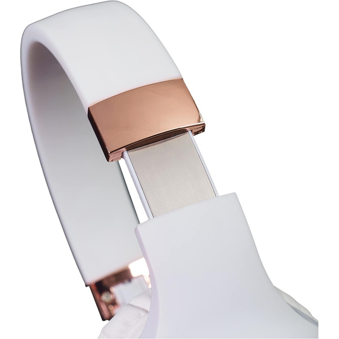 Навушники PowerLocus Bluetooth Over-Ear з мікрофоном, бездротові, складні, Hi-Fi стерео, глибокий бас, для телефону, планшета, ПК (Золотий Рожевий/Білий)