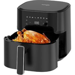 Iceagle Hot Air Fryer 6.5L Airfryer XL - 1700W Air Fryer | Hot Air Fryer Air Fryers without Oil | Hot Air Fryer with 8 Programs, Digital LED Touchscreen, Timer, Black 6.5L