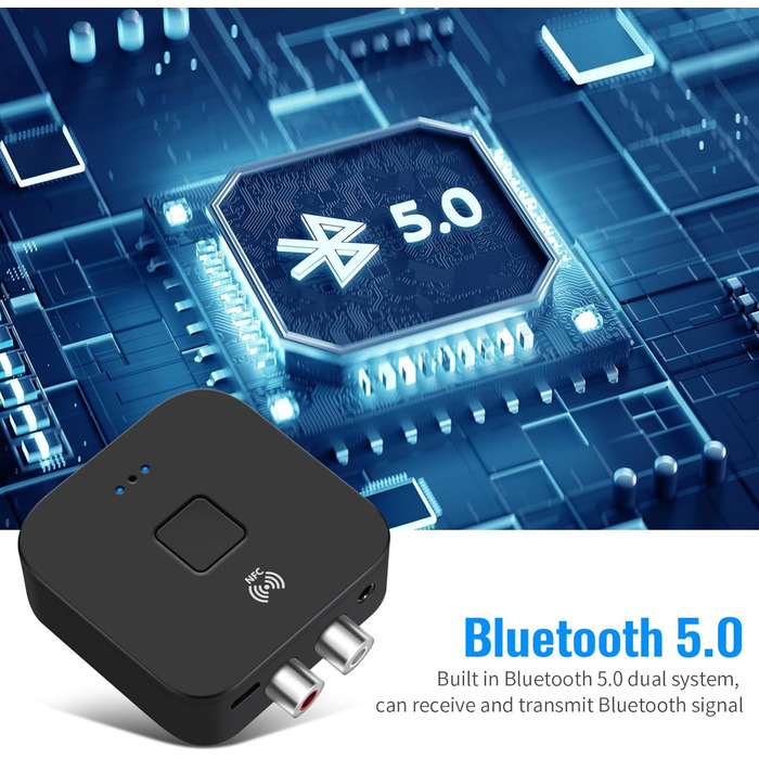 Bluetooth 5.0 Аудіоприймач: NFC, HiFi, Aux, RCA, USB. Підтримка для TV, авто, стереосистеми