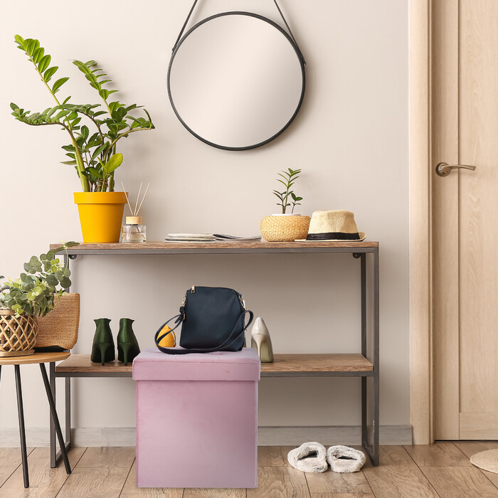 Relaxdays Рожевий оксамитовий стілець