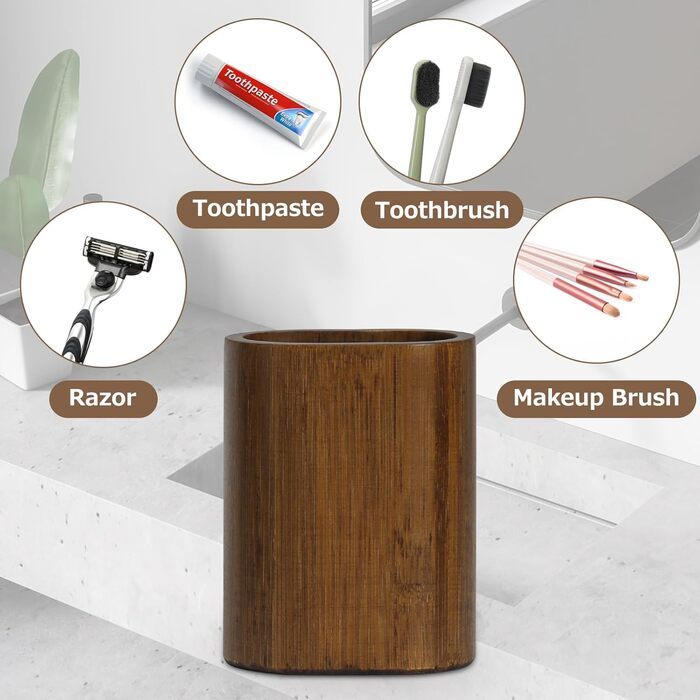 Набір аксесуарів для ванної кімнати, 4 шт., бамбук, карбонізований, ручної роботи, японський стиль