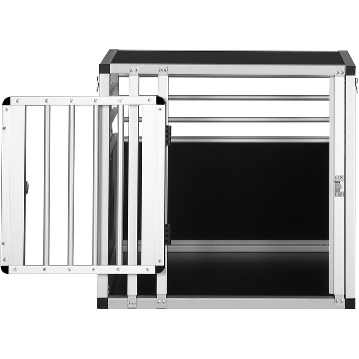 Транспортна переноска для собак та котів EUGAD, алюмінієва, 65x85x71 см, з надійним замком, для подорожей та перевезення в автомобілі, чорна