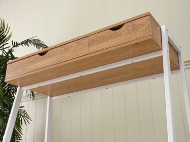 Прямокутний письмовий стіл Mebel-Partner 100 x 45 x 75 см, білий/золотий дуб