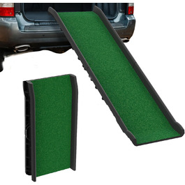 Рампа для собак NAIZY 156 см, складна, з антиковзкими килимками, для собак/кішок/домашніх тварин до 90 кг, з травою