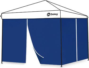 Sekey 1PCS Side Walls for Gazebo 3x3 Waterproof and Winter-Proof with Storage Compartments, Side Walls for Gazebo Party Tent Garden Tent 3x3m, (Navy, 2 Doors)