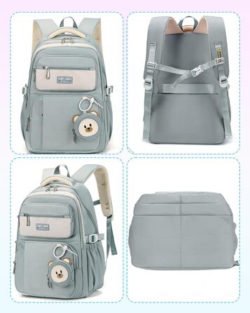 Дитячий рюкзак для дівчаток Kinderrucksack: 32L, для 2-10 класу, легкий, з дихаючою спинкою та м'якими лямками | З нагрудним ременем | Рюкзак для школи, підлітка 8+