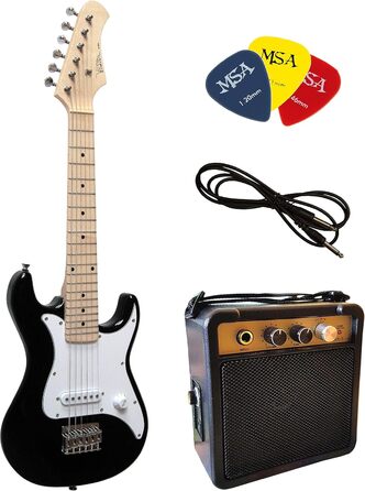 Електрогітара Kinder E Gitarre Junior - комплект з підсилювачем 5W, 3 пліка, кабель, чорний