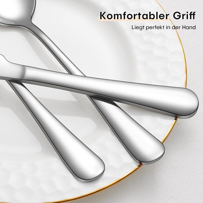 Набір столових приборів на 6 осіб, 30 предметів: виделки, ложки, ножі, нержавіюча сталь, дзеркальне полірування, для посудомийної машини