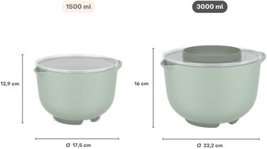Миска з кришкою Mepal Chef it 3000 мл, антиковзке дно, для мікрохвильової печі та посудомийки, термостійка до 110°C, крейдяний колір