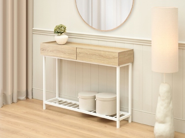 Консольний столик Mebel-Partner, білий / дуб сонома матовий, 117 x 85 x 27 см