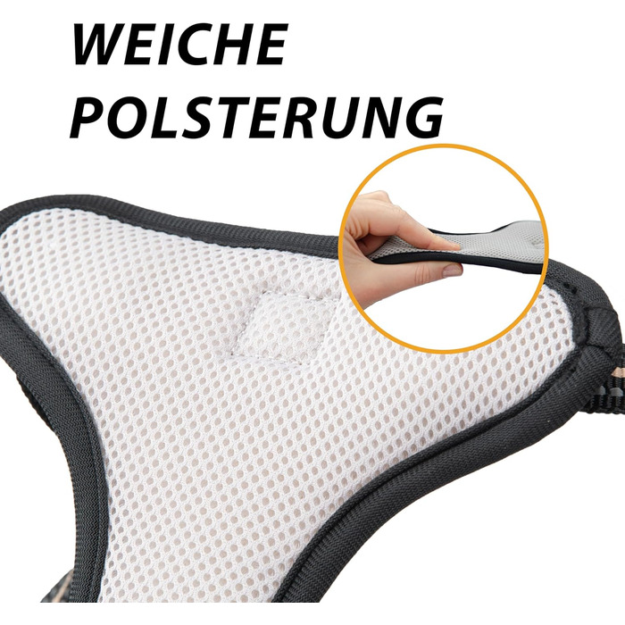 Шлейка для собак Ferplast середнього розміру, 2 гачки для контролю, шлейка від тяги, регульована, світловідбиваюча та дихаюча, ідеальна для тренувань, M, Бежево-коричнева