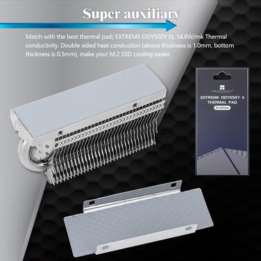 Радіатор охолодження SSD Thermalright HR-09 для M.2 NVMe SSD - двосторонній з термопадом