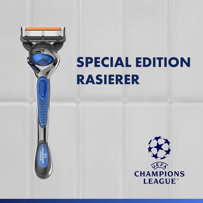 Бритва Gillette Fusion 5 ProGlide для чоловіків, металевий корпус, синьо-чорна, набір: бритва + 12 змінних касет