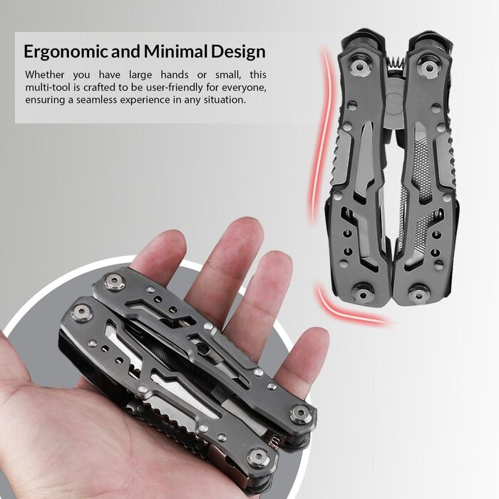 Мультитул 14-в-1 з плоскогубцями, ножем, викрутками, відкривачкою для пляшок та нейлоновим чохлом – компактний та надійний багатофункціональний інструмент для кемпінгу, відпочинку на природі, надзвичайних ситуацій та домашнього використання