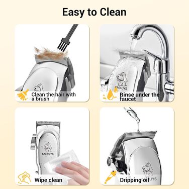 Машинка для стрижки собак - IPX7, водонепроникна, професійна для собак та котів з LCD-дисплеєм (сріга)