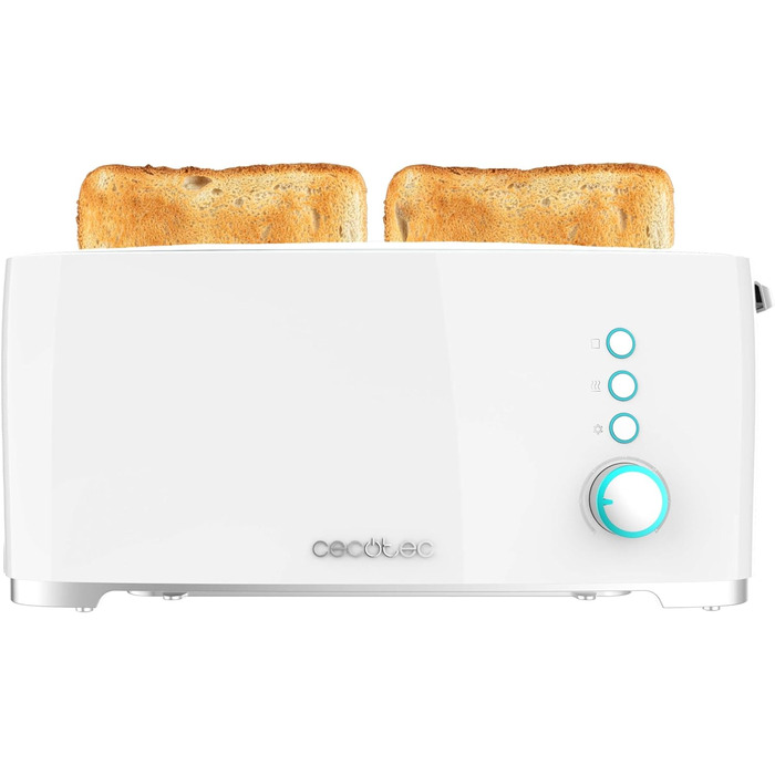 Тостер Cecotec Toast&Taste Extra W, 1000 Вт, 7 рівнів підсмажування, автоматичний викид, білий
