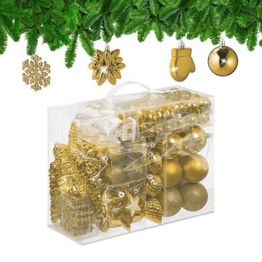 Relaxdays Set of 100 Christmas Baubles