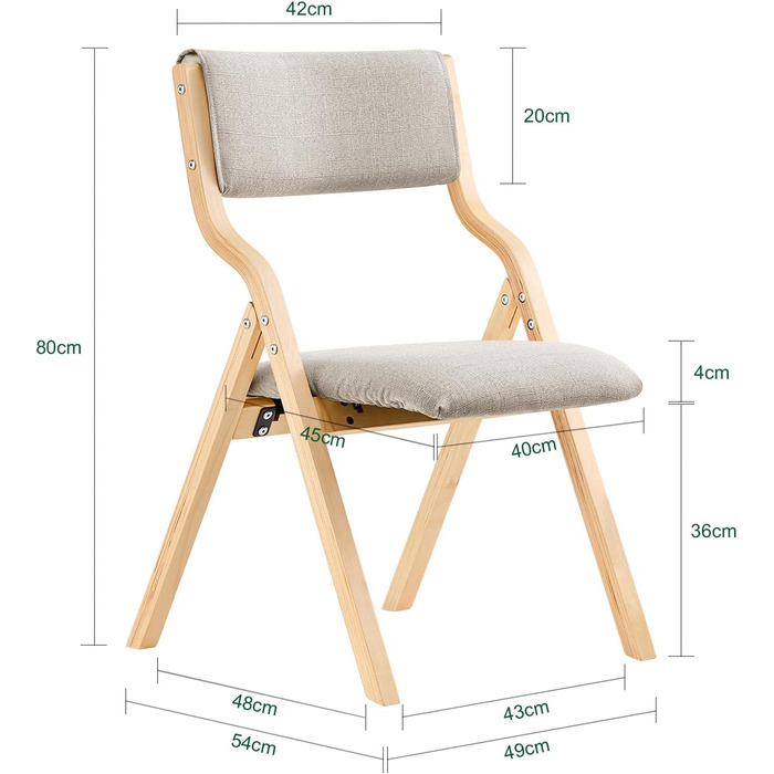 SoBuy FST40-W Folding Chair Kitchen Chair with Padded Seat and Backrest white (Grey)