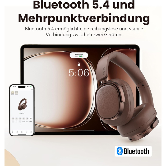 Навушники бездротові Edifier ES850NB з шумозаглушенням, Hi-Res Audio, Bluetooth 5.4, коричневі