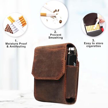 Leather cigarette case (13A) cigarette pouch cigarette box New color Brown
