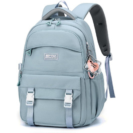 Шкільний рюкзак JANSBEN для дівчаток та хлопчиків, водонепроникний, з кількома відділеннями, для школи та подорожей, зручний, ідеальний для учнів 10 років, підлітків та 5 класу (блакитний)