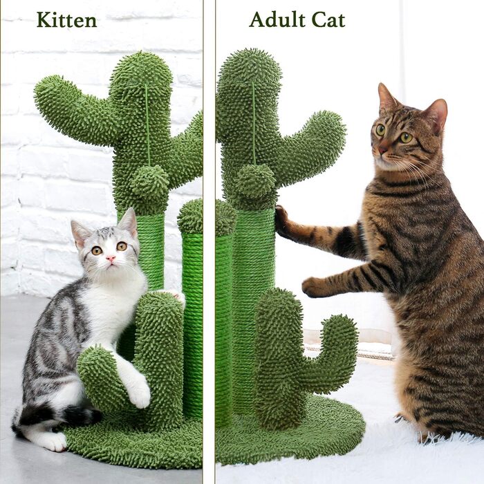 Kratzbaum Kaktus, creative cat tree design, 3 post set, green, L - 42 * 68.5cm, AY405-HZ-L-66GN-B