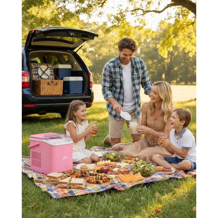 Машина для приготування льоду Upstreman BI12: рожева, автоматична очистка, для дому, кухні, офісу