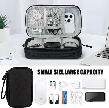 Органайзер для кабелів та аксесуарів для подорожей (чорний)