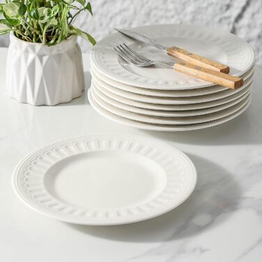 Набір сервіровочних тарілок UIBFCWN, 8 шт., 25.4 x 15.2 см, кераміка, білий колір