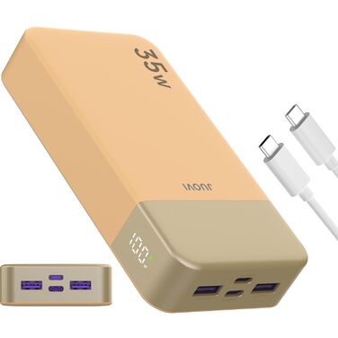 Power Bank JUOVI J2651 20000mAh 35W USB-C PD3.0 QC3.0 – Повербанк для телефону, навушників, планшета (Помаранчевий)