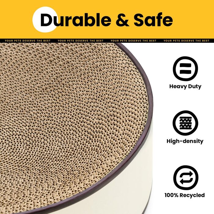 Кігтеточка для котів Conlun 2 в 1: овальна кігтеточка-ліжко з гофрокартону, 43x33x10 см