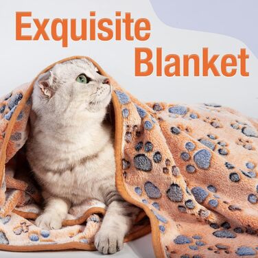 М'яка ковдра для собак та котів, 3 шт. - тепла, флісова, для собак середніх та маленьких порід (відбиток лапки)