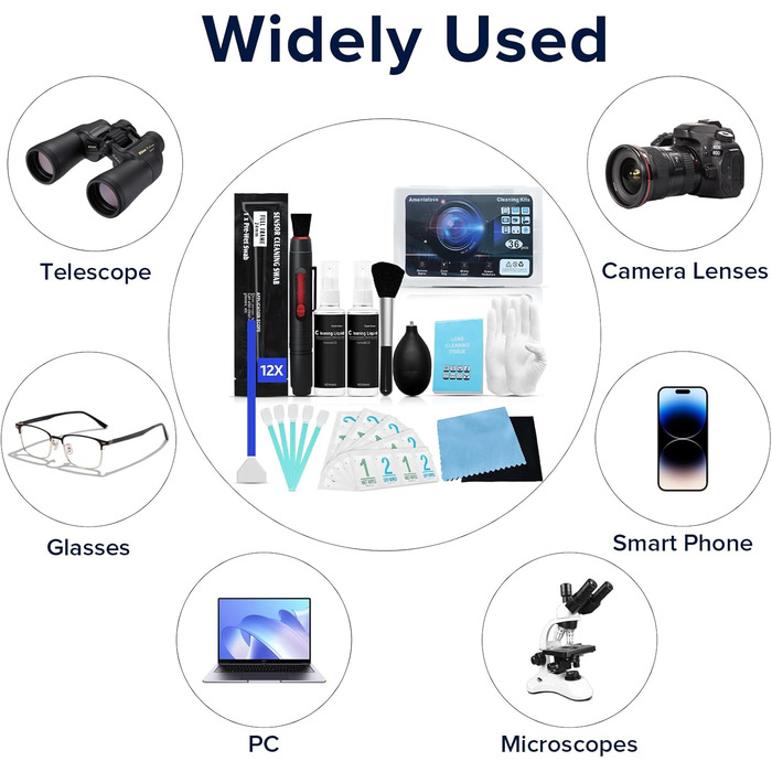 Набір для чищення камери 36-в-1: повний формат, Lenspen, повітряний дмух, пензлі, очищувач, серветки для лінз. Сумісний з Canon, Sony, Nikon, Pentax DSLR